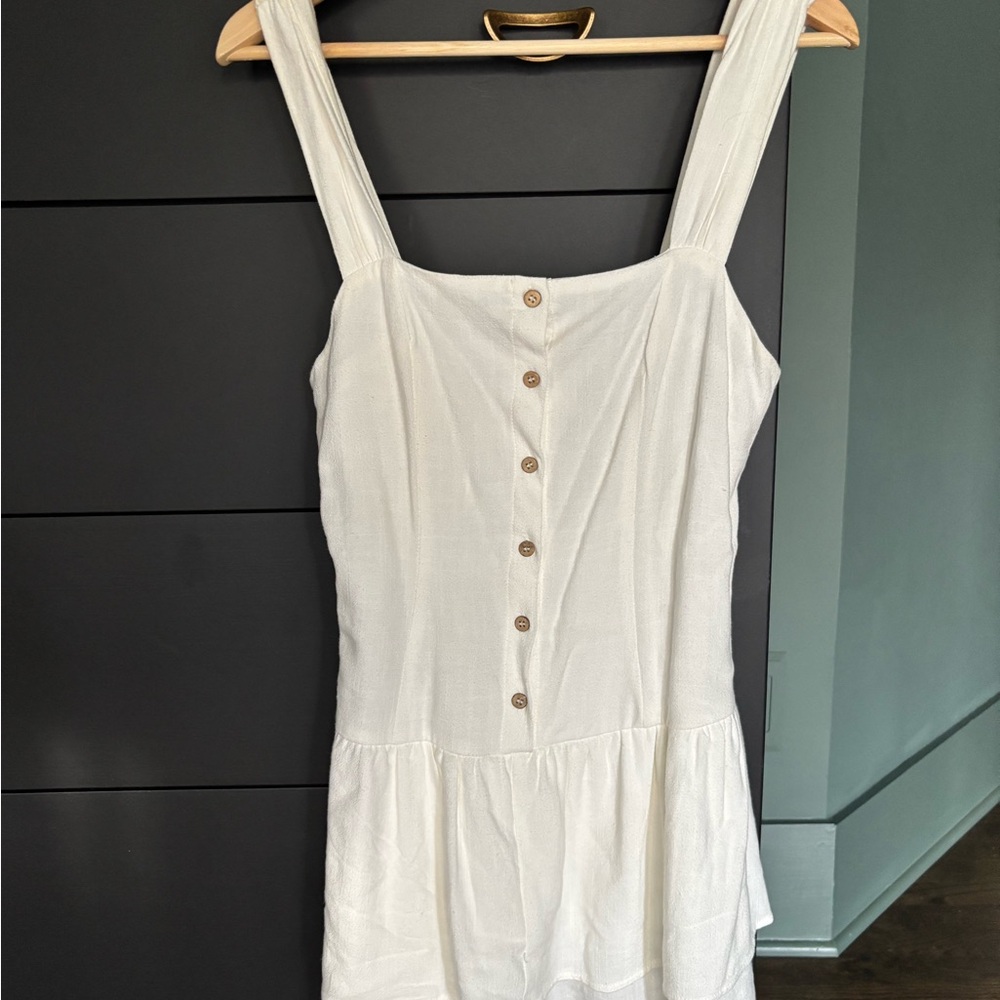 White Button-Down Romper